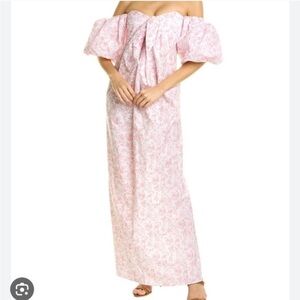 Caroline Constas Pink Off-Shoulder Dress